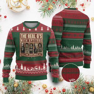 Black History Month Knit Sweatshirt The Real G's Black Leaders - African Pride