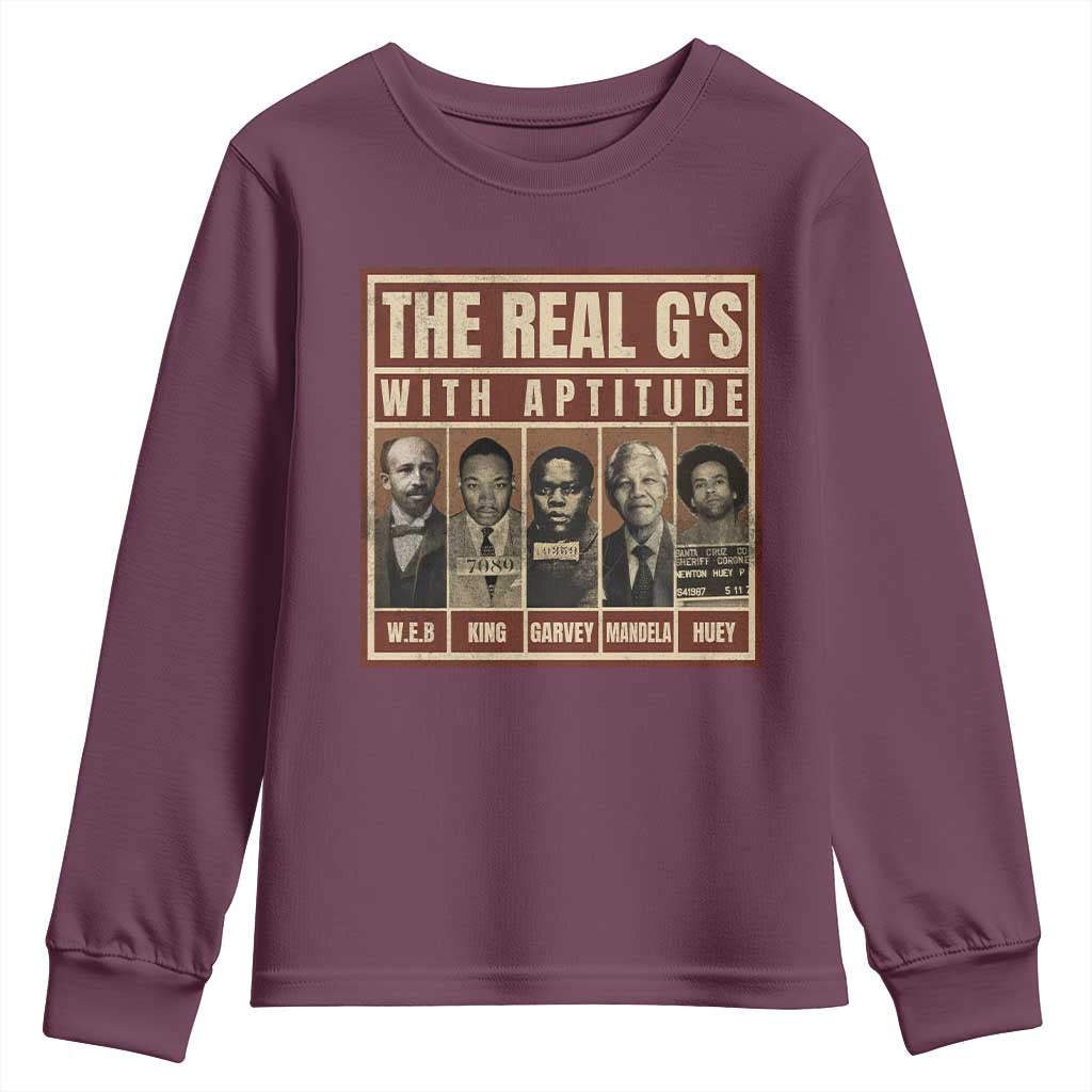 Black History Month Youth Sweatshirt The Real G's Black Leaders - African Pride