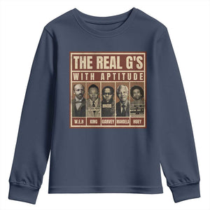 Black History Month Youth Sweatshirt The Real G's Black Leaders - African Pride