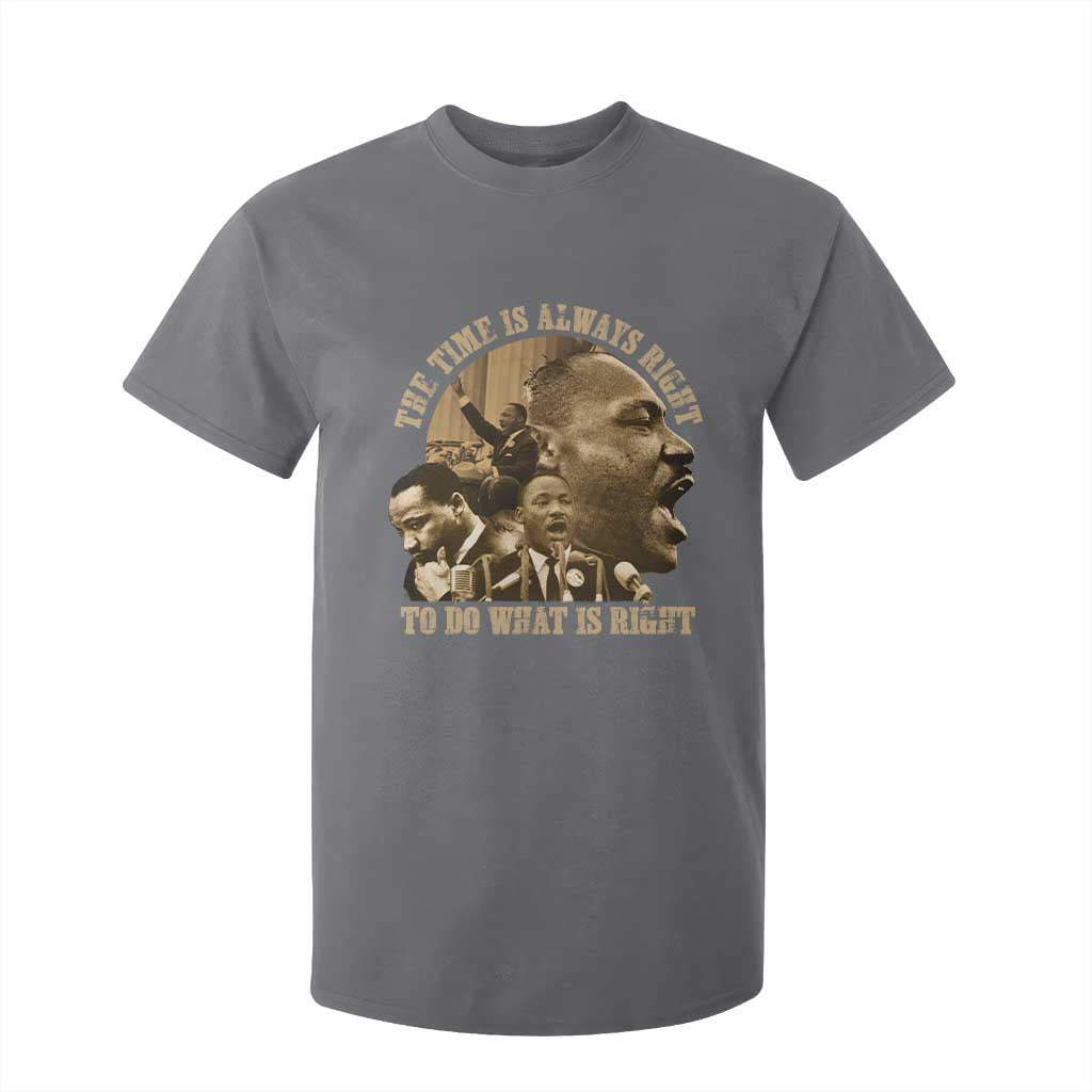 Martin Luther King T Shirt For Kid The Time Is Always Right To Do What Is Right Retro
