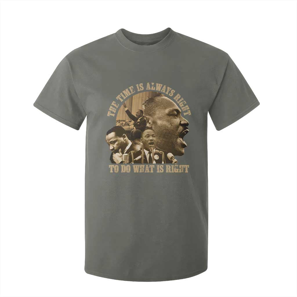 Martin Luther King T Shirt For Kid The Time Is Always Right To Do What Is Right Retro