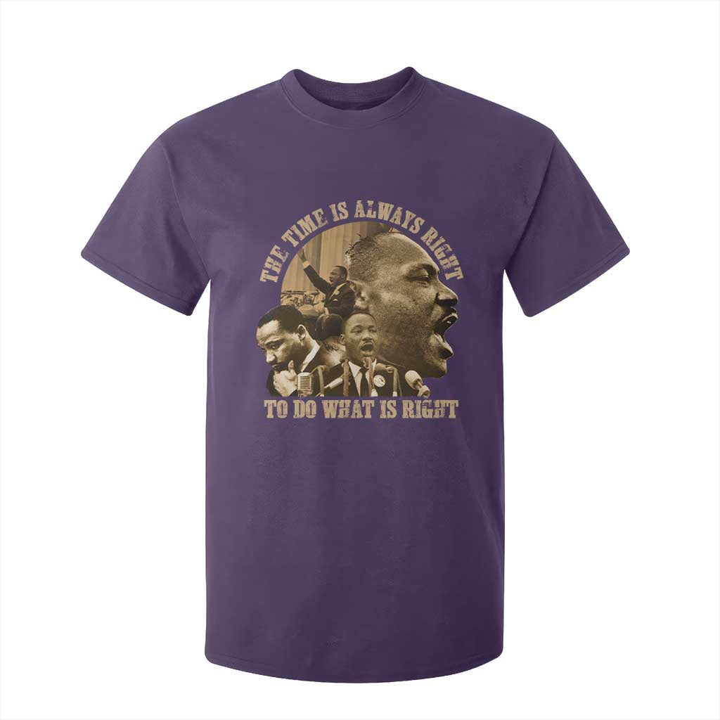 Martin Luther King T Shirt For Kid The Time Is Always Right To Do What Is Right Retro