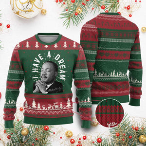 Martin Luther King Jr Knit Sweatshirt I Have A Dream Black History Month MLK Day - African Pride