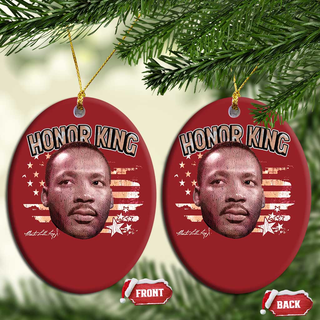 Martin Luther King Jr. Christmas Ornament MLK Day Black History Month American Flag - African Pride