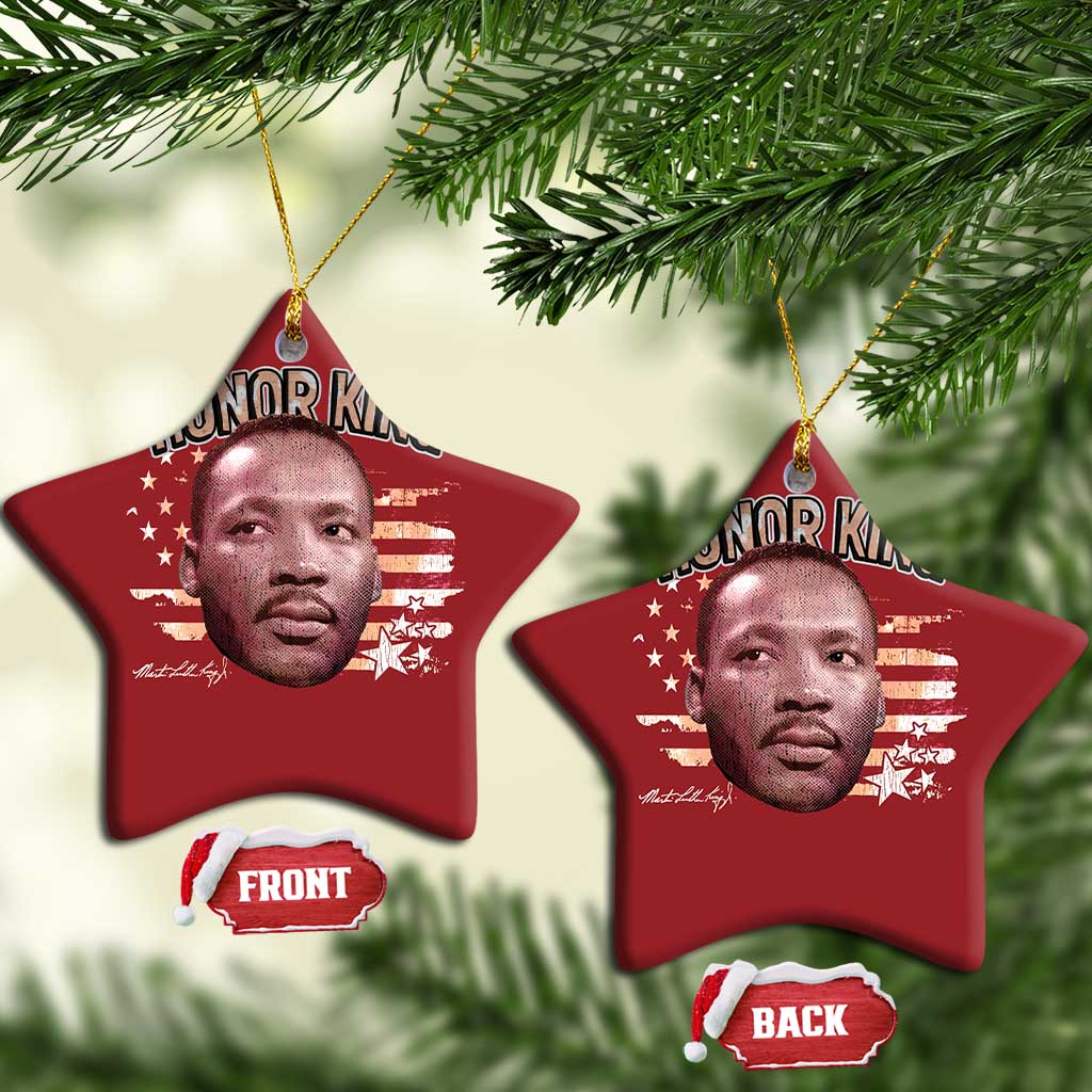 Martin Luther King Jr. Christmas Ornament MLK Day Black History Month American Flag - African Pride
