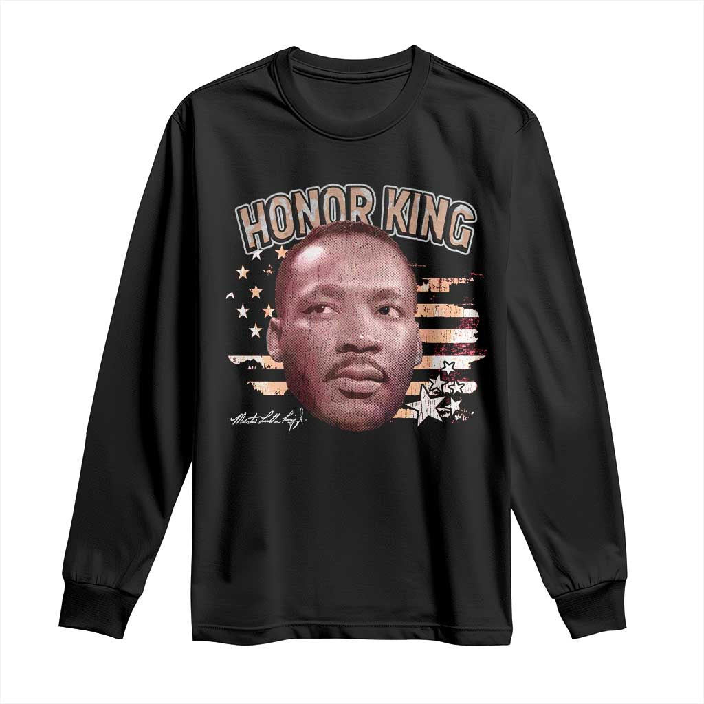 Martin Luther King Jr. Long Sleeve Shirt MLK Day Black History Month American Flag - African Pride