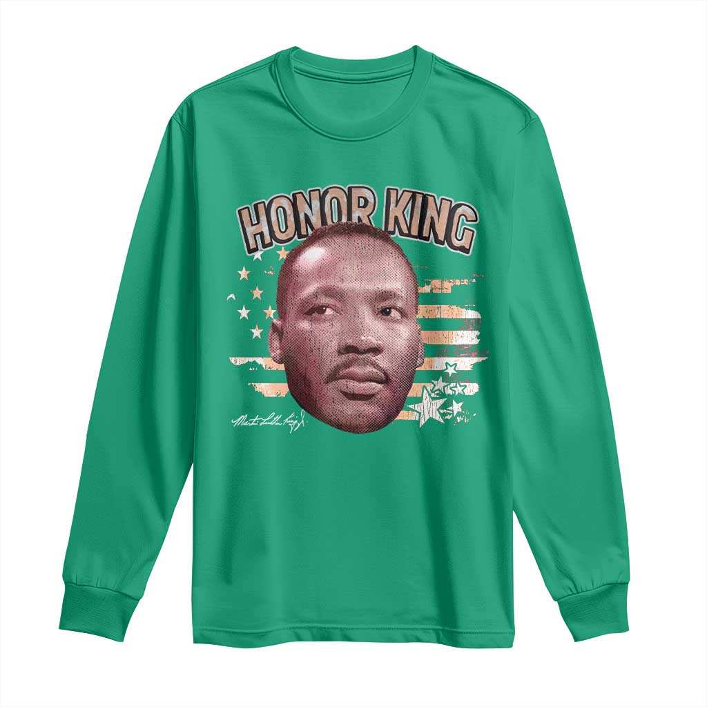 Martin Luther King Jr. Long Sleeve Shirt MLK Day Black History Month American Flag - African Pride