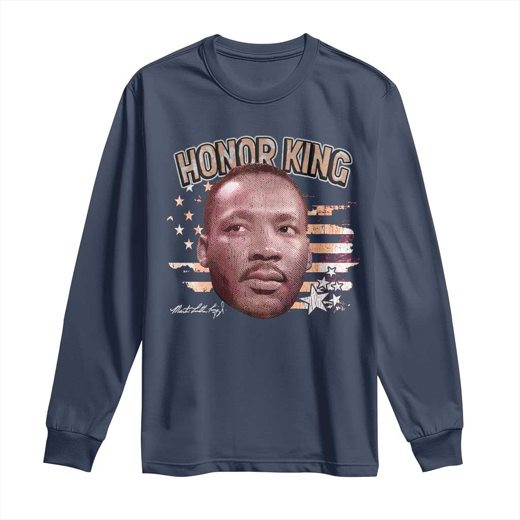 Martin Luther King Jr. Long Sleeve Shirt MLK Day Black History Month American Flag - African Pride