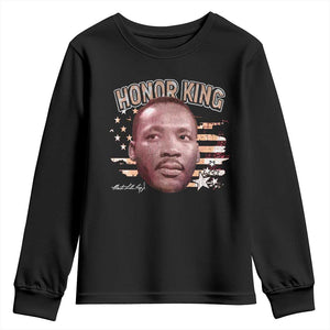 Martin Luther King Jr. Youth Sweatshirt MLK Day Black History Month American Flag - African Pride