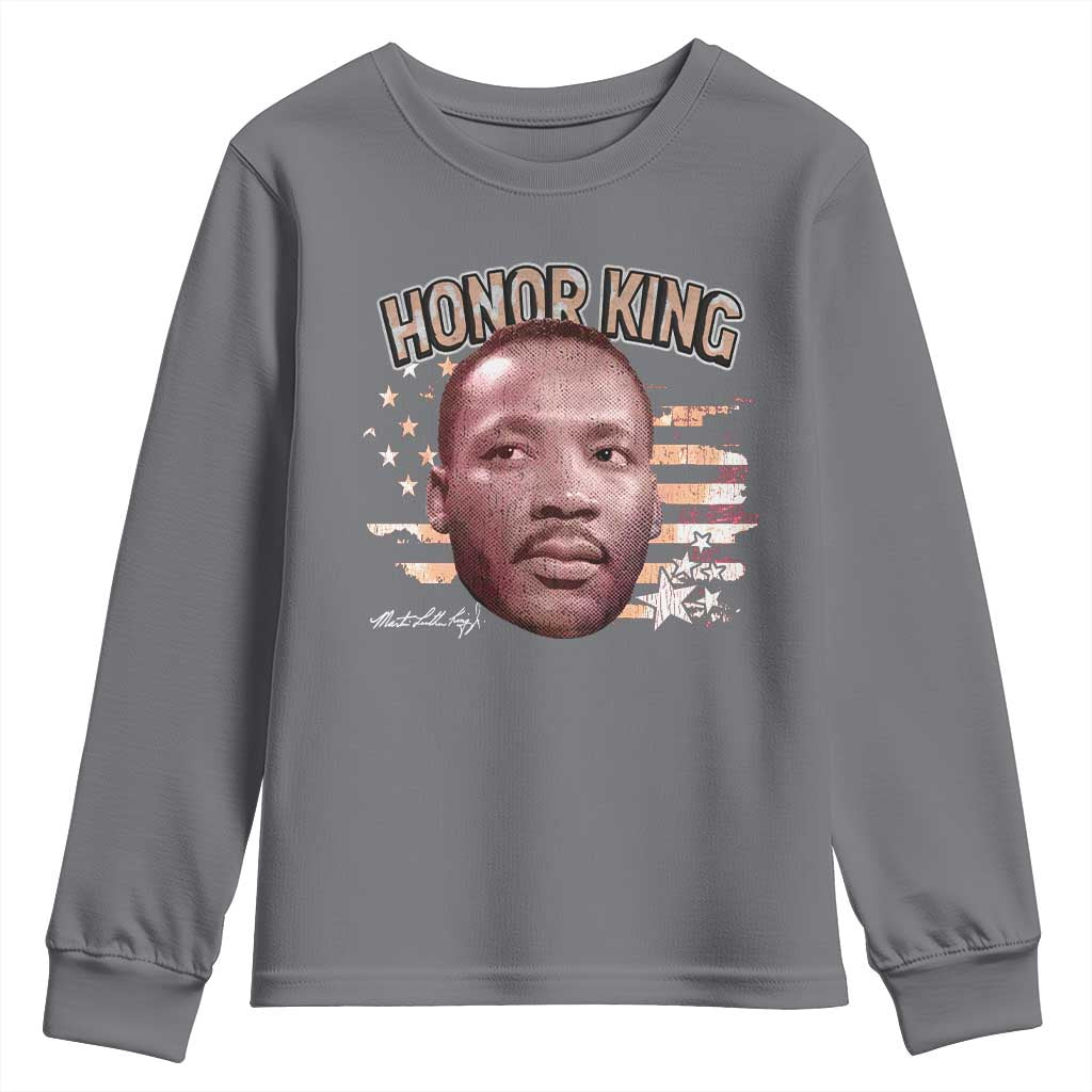 Martin Luther King Jr. Youth Sweatshirt MLK Day Black History Month American Flag - African Pride