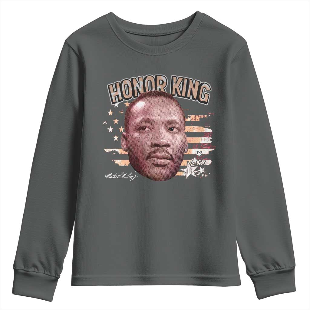 Martin Luther King Jr. Youth Sweatshirt MLK Day Black History Month American Flag - African Pride