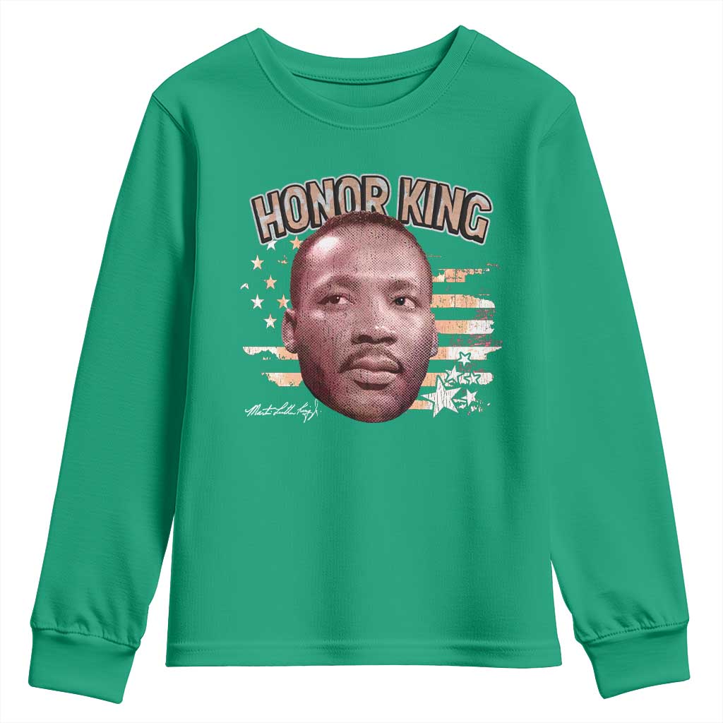 Martin Luther King Jr. Youth Sweatshirt MLK Day Black History Month American Flag - African Pride