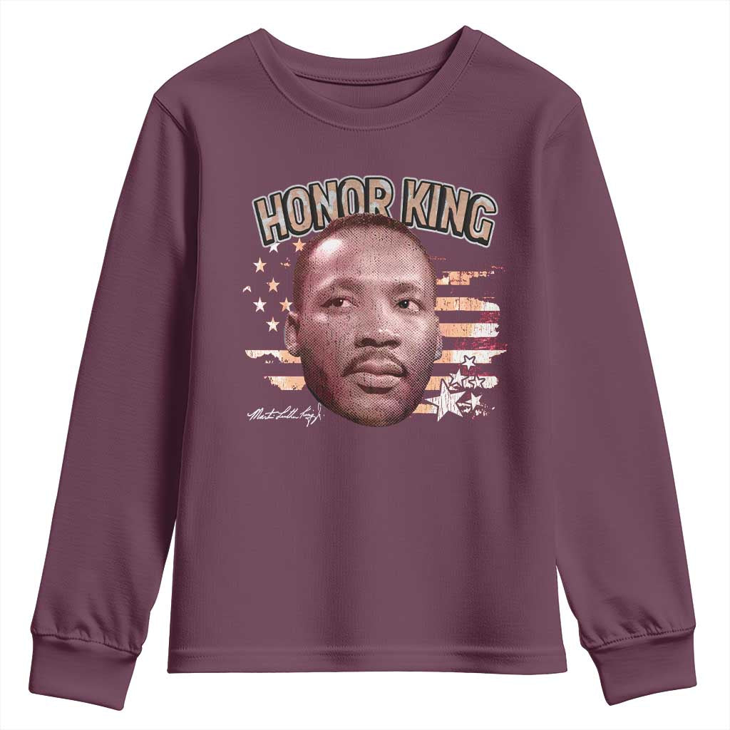Martin Luther King Jr. Youth Sweatshirt MLK Day Black History Month American Flag - African Pride