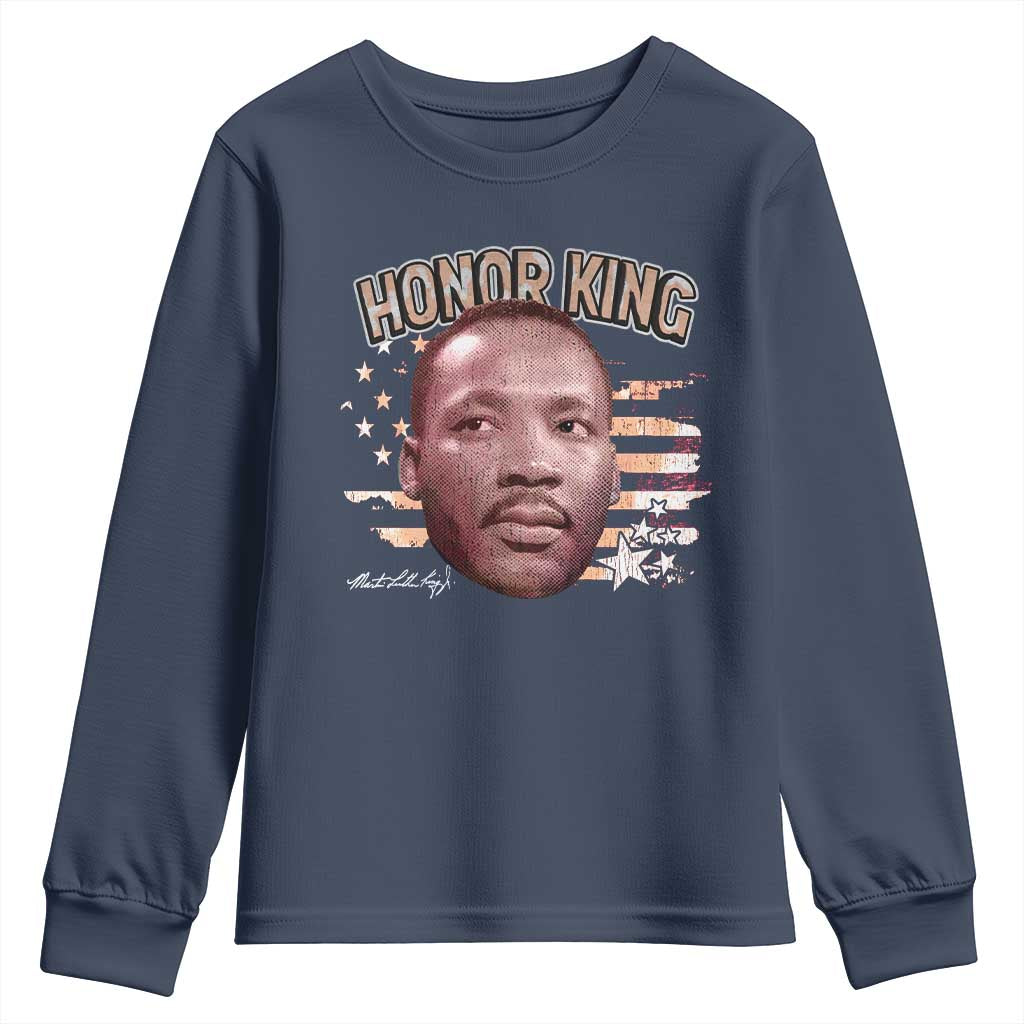 Martin Luther King Jr. Youth Sweatshirt MLK Day Black History Month American Flag - African Pride
