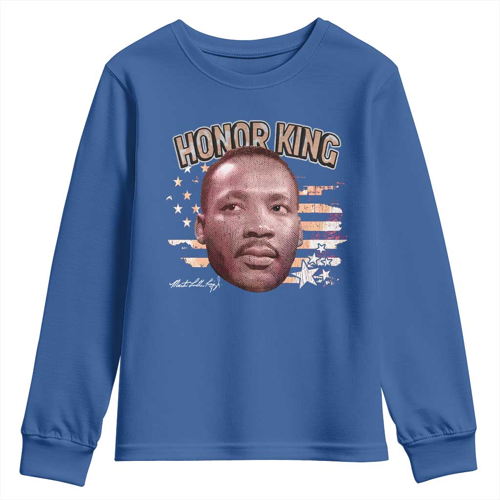 Martin Luther King Jr. Youth Sweatshirt MLK Day Black History Month American Flag - African Pride
