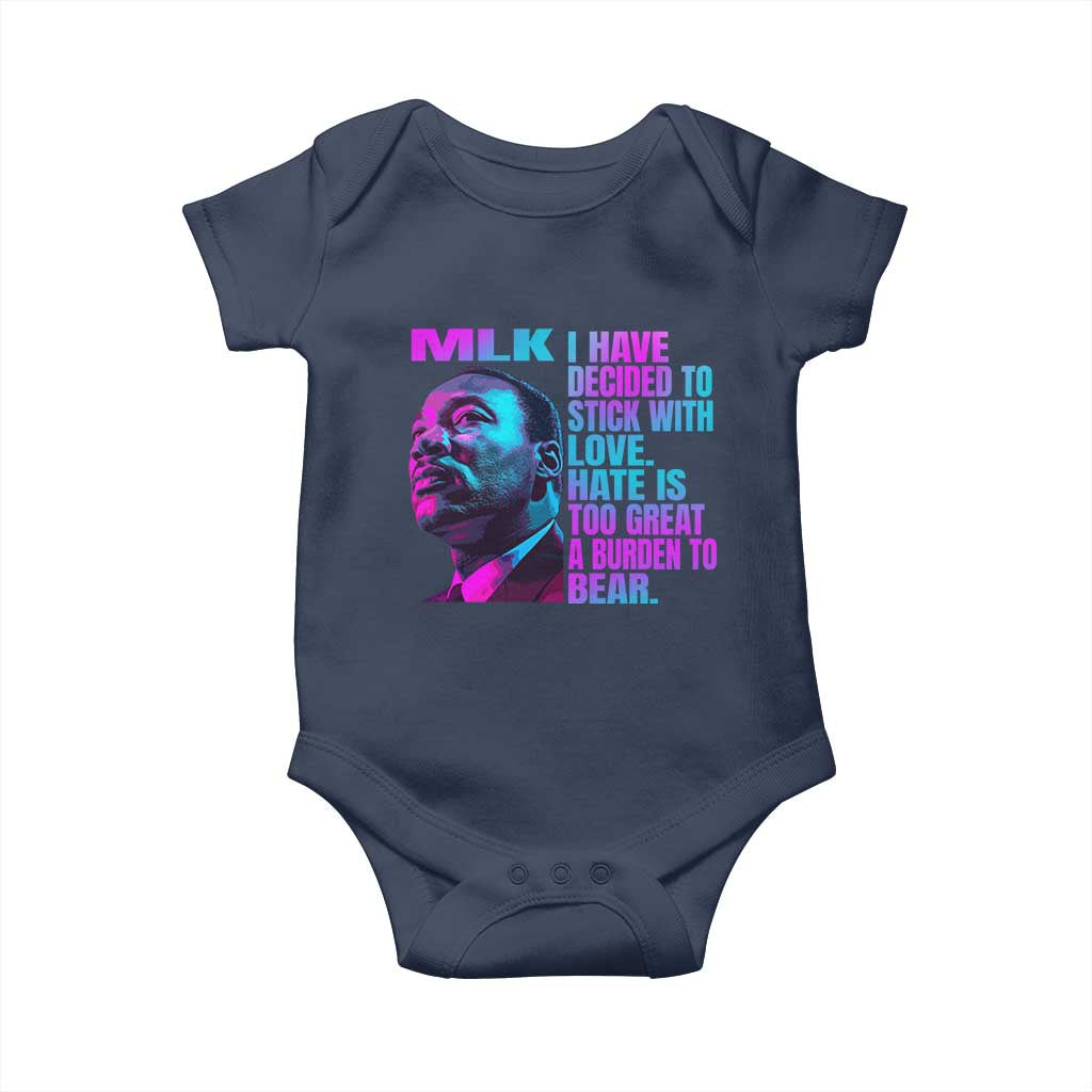 Martin Luther King Jr Baby Onesie I Have Decided To Stick With Love MLK Day - African Pride