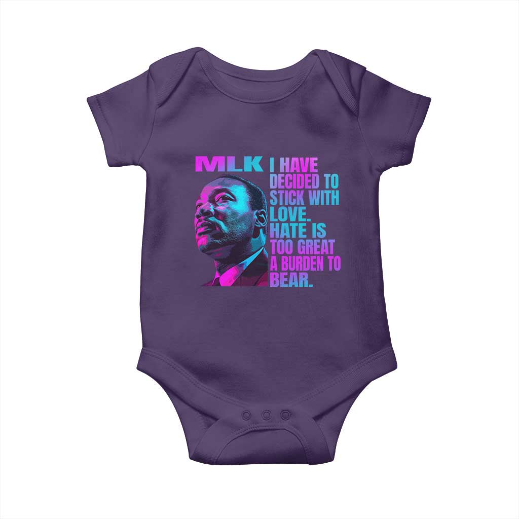Martin Luther King Jr Baby Onesie I Have Decided To Stick With Love MLK Day - African Pride