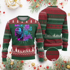 Martin Luther King Jr Knit Sweatshirt I Have Decided To Stick With Love MLK Day - African Pride