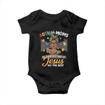 Afro Autism Mom Baby Onesie African American Autistic Black Mama Religious Cross - African Pride