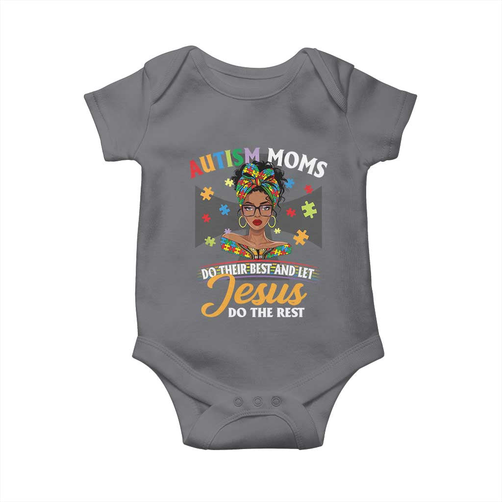 Afro Autism Mom Baby Onesie African American Autistic Black Mama Religious Cross - African Pride