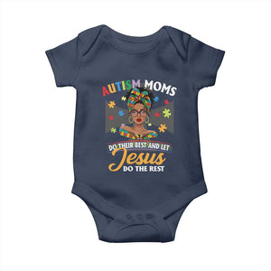 Afro Autism Mom Baby Onesie African American Autistic Black Mama Religious Cross - African Pride