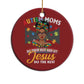 Afro Autism Mom Christmas Ornament African American Autistic Black Mama Religious Cross - African Pride