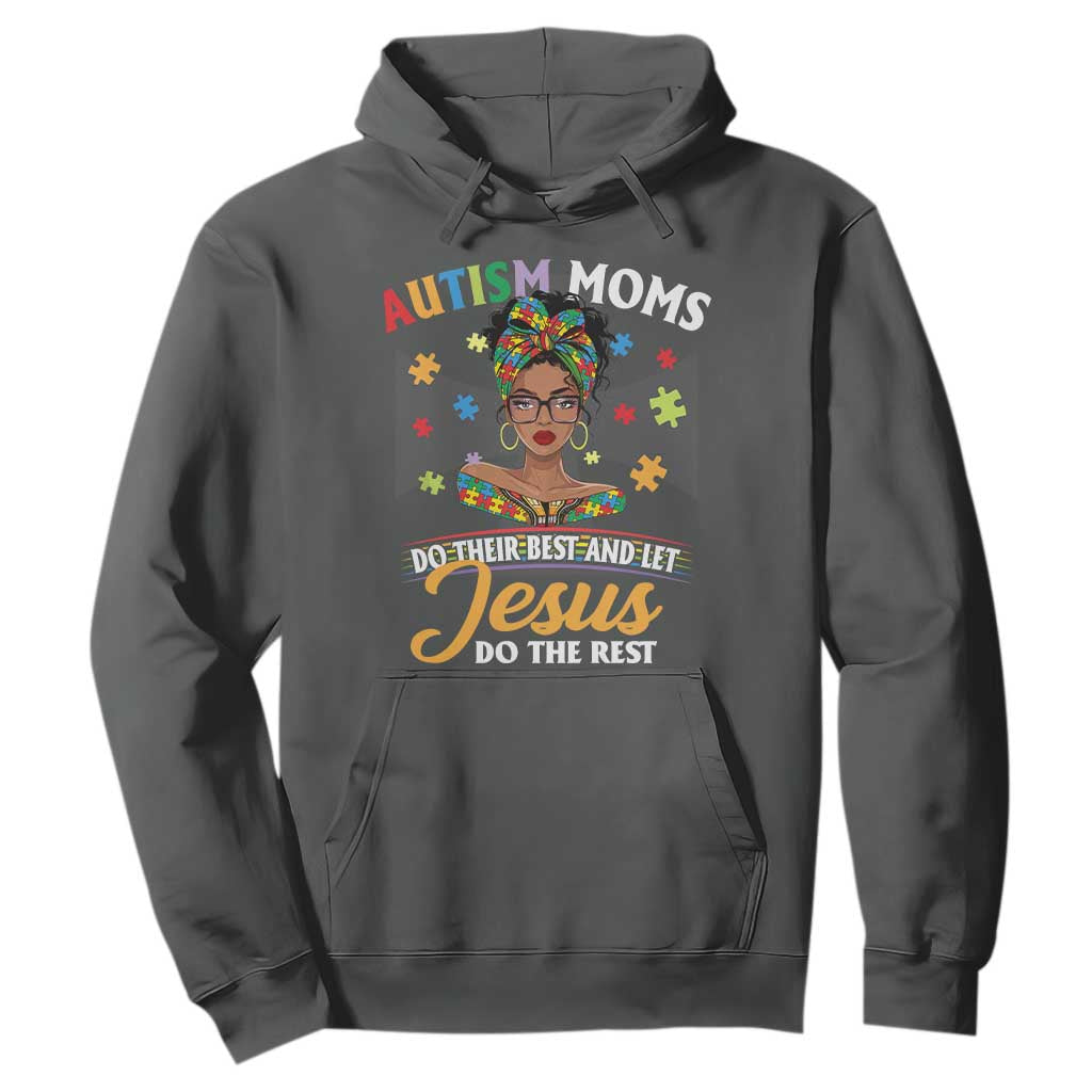 Afro Autism Mom Hoodie African American Autistic Black Mama Religious Cross - African Pride