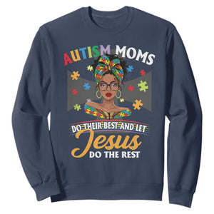 Afro Autism Mom Sweatshirt African American Autistic Black Mama Religious Cross - African Pride