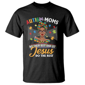 Afro Autism Mom T Shirt African American Autistic Black Mama Religious Cross - African Pride