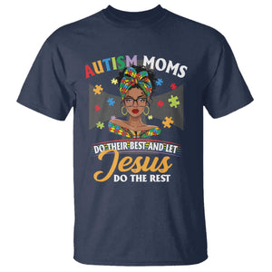 Afro Autism Mom T Shirt African American Autistic Black Mama Religious Cross - African Pride