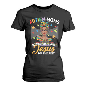 Afro Autism Mom T Shirt For Women African American Autistic Black Mama Religious Cross - African Pride