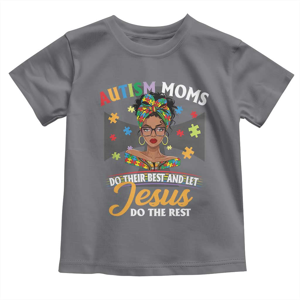Afro Autism Mom Toddler T Shirt African American Autistic Black Mama Religious Cross - African Pride