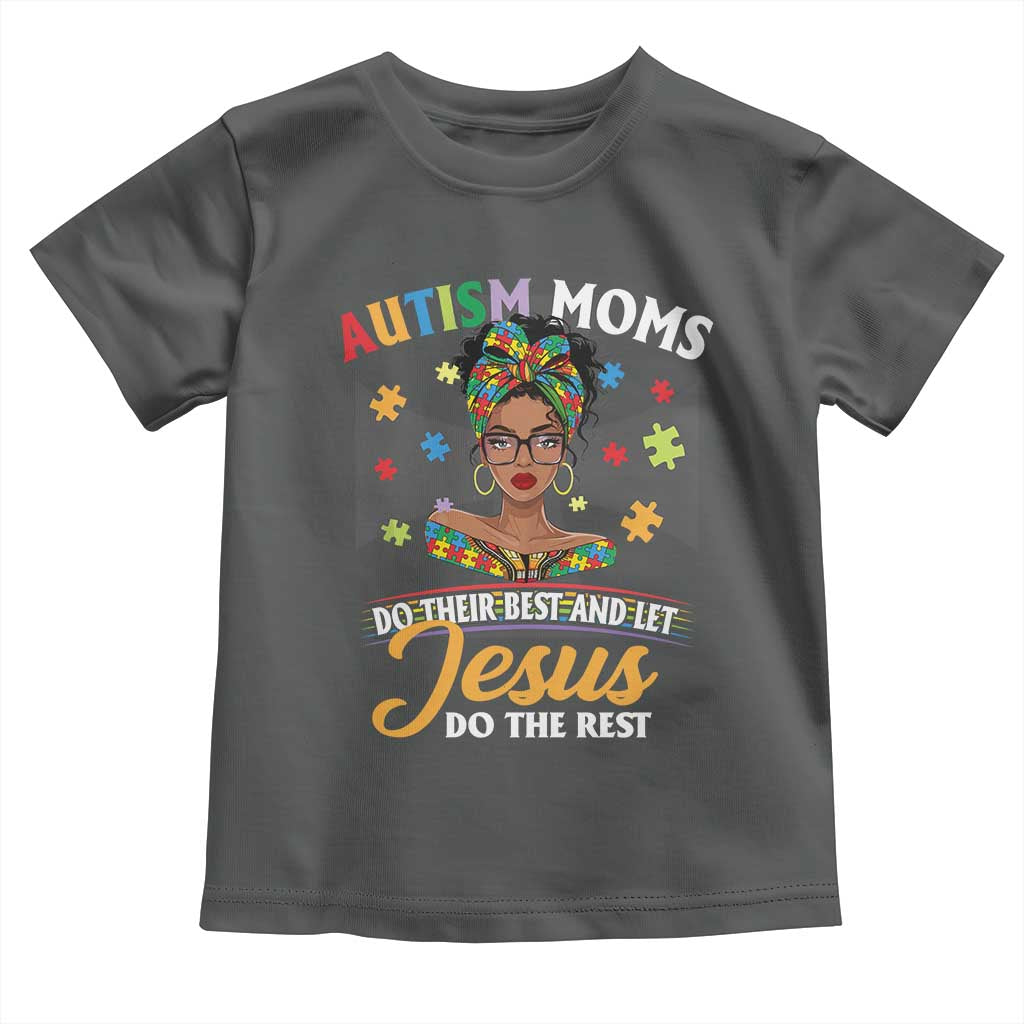 Afro Autism Mom Toddler T Shirt African American Autistic Black Mama Religious Cross - African Pride