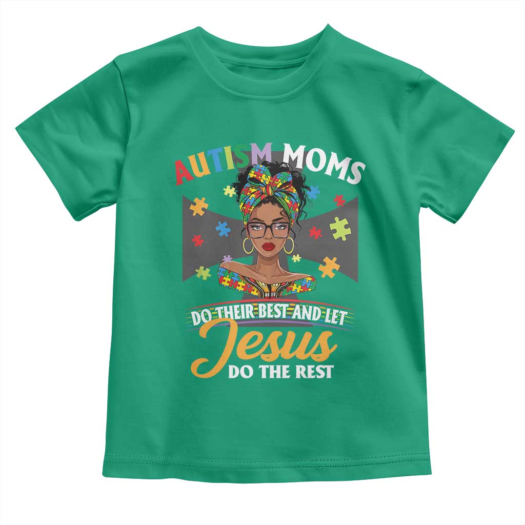 Afro Autism Mom Toddler T Shirt African American Autistic Black Mama Religious Cross - African Pride