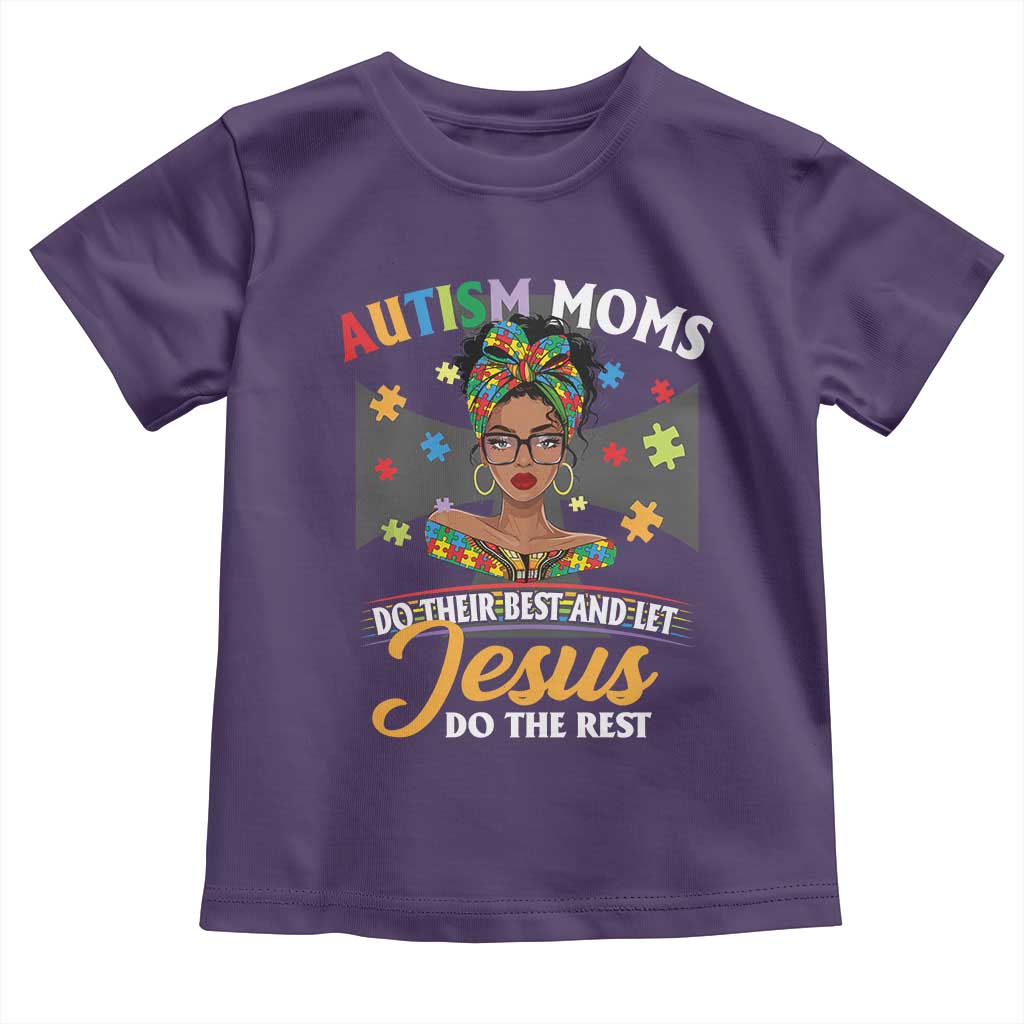 Afro Autism Mom Toddler T Shirt African American Autistic Black Mama Religious Cross - African Pride