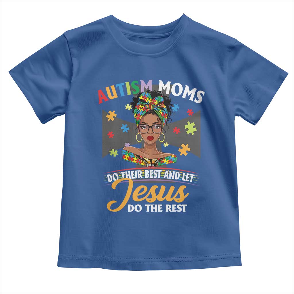 Afro Autism Mom Toddler T Shirt African American Autistic Black Mama Religious Cross - African Pride
