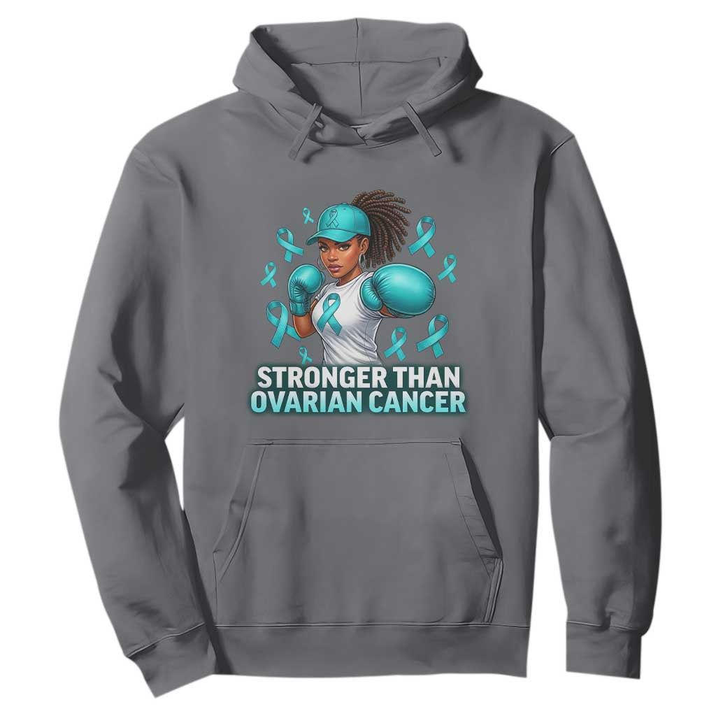 Black Women Fight Ovarian Cancer Awareness Hoodie African American Teal Ribbon Support