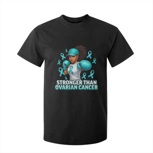 Black Women Fight Ovarian Cancer Awareness T Shirt For Kid African American Teal Ribbon Support
