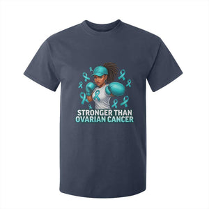 Black Women Fight Ovarian Cancer Awareness T Shirt For Kid African American Teal Ribbon Support