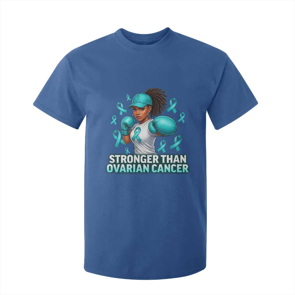 Black Women Fight Ovarian Cancer Awareness T Shirt For Kid African American Teal Ribbon Support