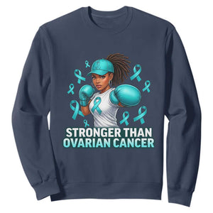 Black Women Fight Ovarian Cancer Awareness Sweatshirt African American Teal Ribbon Support