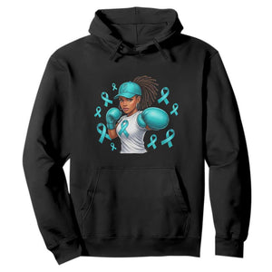 Black Women Fight Sexual Assault Awareness Hoodie African American Teal Ribbon Support