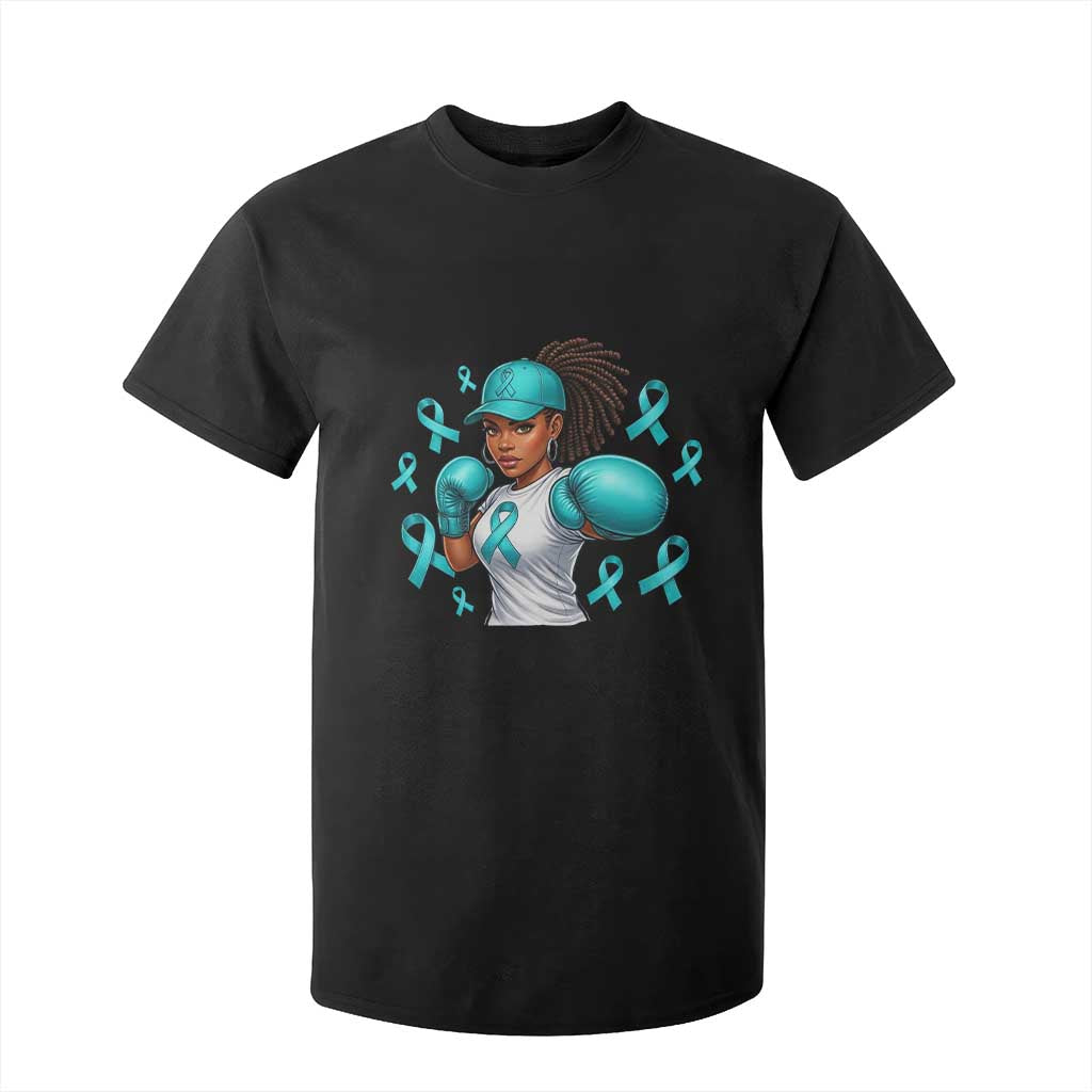 Black Women Fight Sexual Assault Awareness T Shirt For Kid African American Teal Ribbon Support