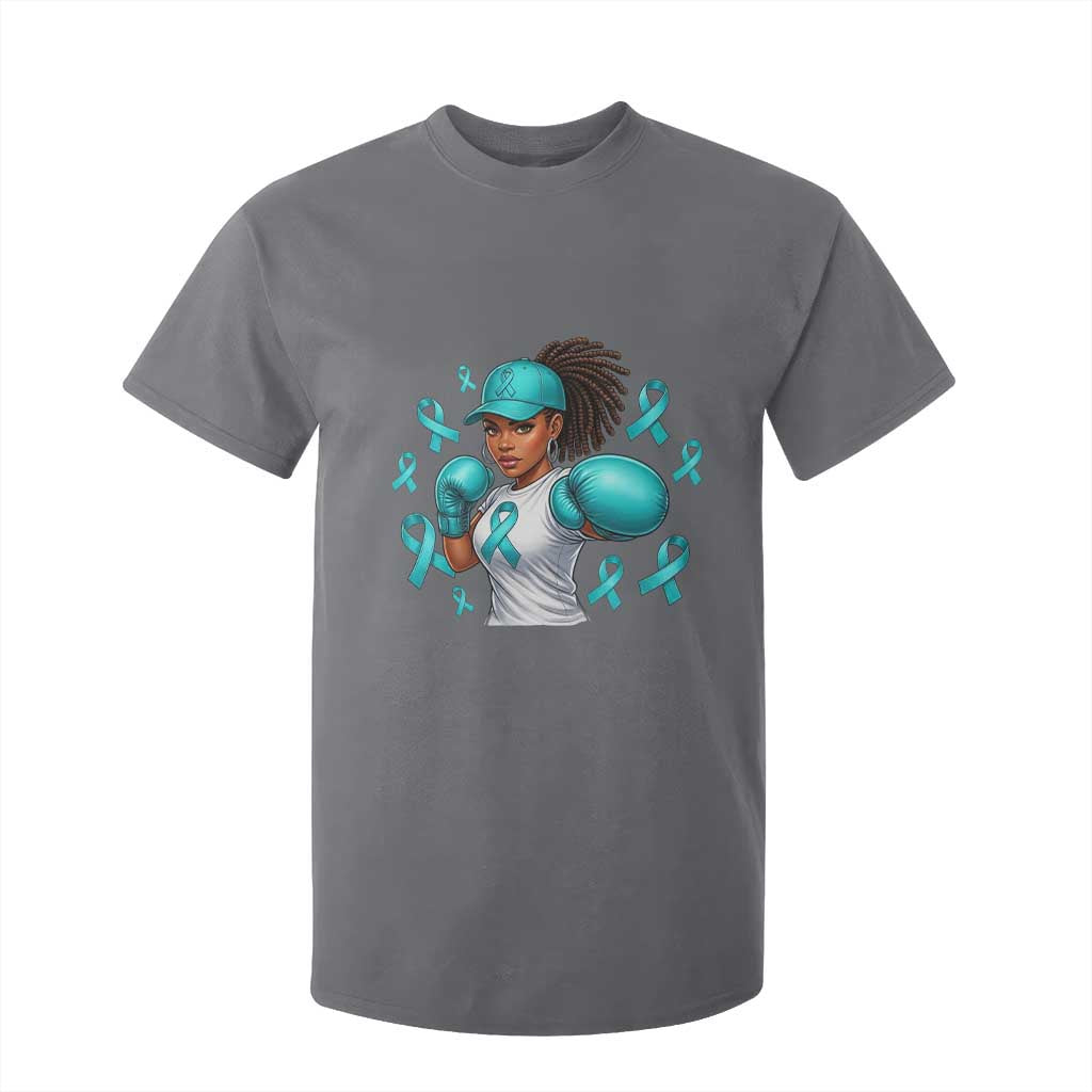 Black Women Fight Sexual Assault Awareness T Shirt For Kid African American Teal Ribbon Support