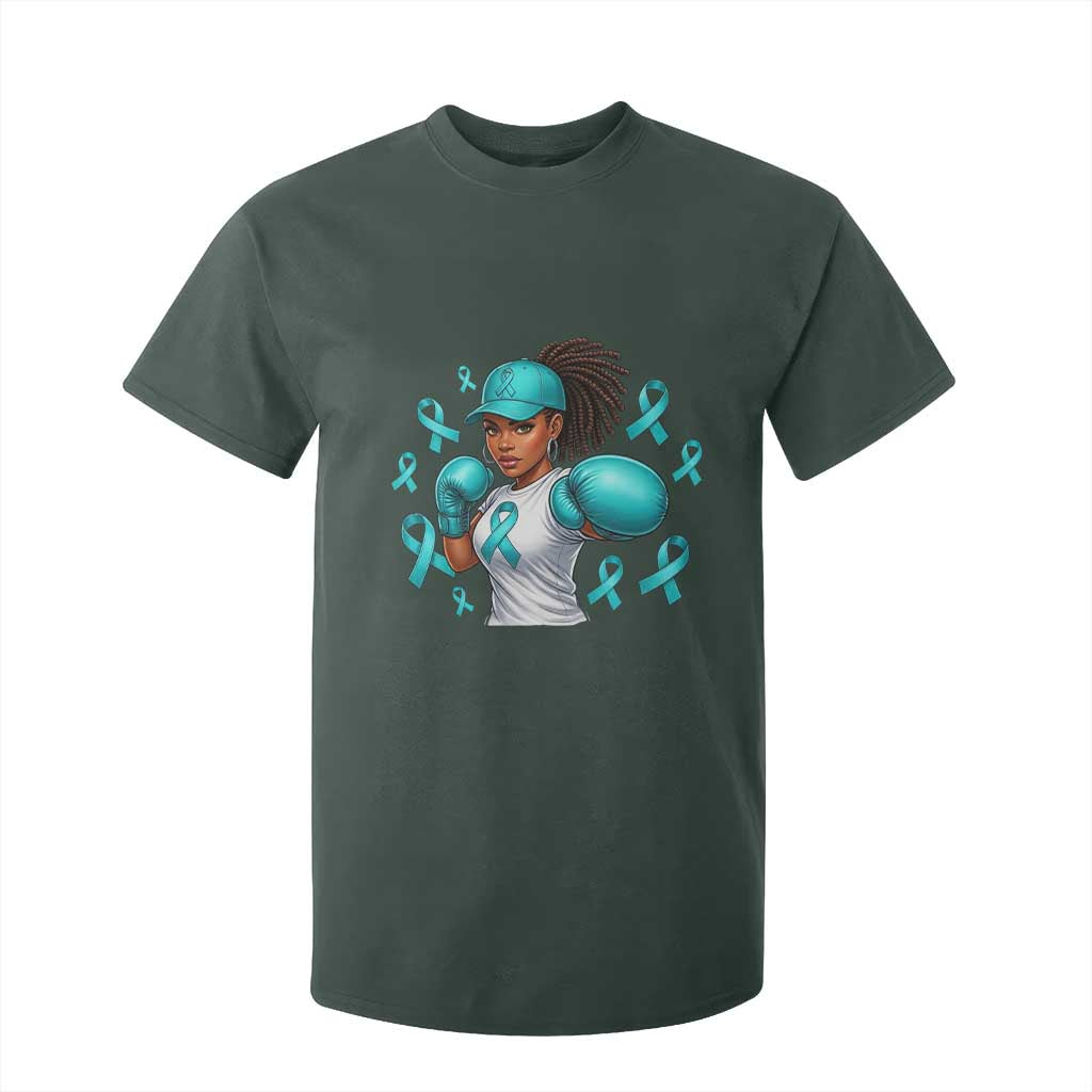 Black Women Fight Sexual Assault Awareness T Shirt For Kid African American Teal Ribbon Support