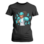 Black Women Fight Sexual Assault Awareness T Shirt For Women African American Teal Ribbon Support