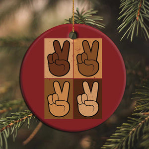 Peace Sign Equality for All Christmas Ornament Peace Out V Fingers Hand Equal Rights - African Pride