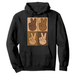 Peace Sign Equality for All Hoodie Peace Out V Fingers Hand Equal Rights - African Pride
