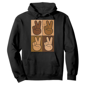Peace Sign Equality for All Hoodie Peace Out V Fingers Hand Equal Rights - African Pride