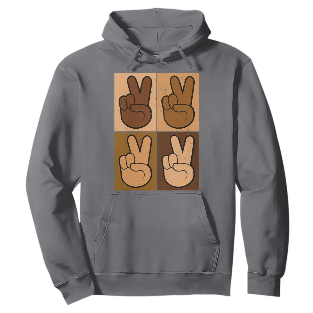 Peace Sign Equality for All Hoodie Peace Out V Fingers Hand Equal Rights - African Pride